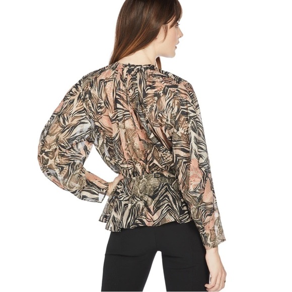 IRO Bardes Long Sleeve Peplum Blouse Size 42 XL - Picture 2 of 12